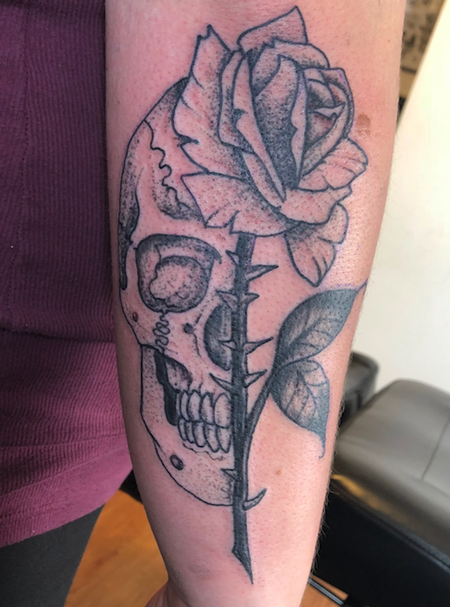 Jaisy Ayers (MARICOPA) - stipple skull n rose